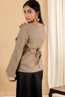 Olive Wrap Top