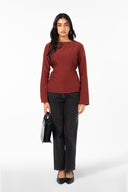 Satin Boat Neck Top