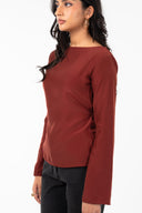 Satin Boat Neck Top