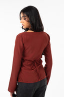 Satin Boat Neck Top