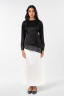 Black Asymmetrical Lace Top