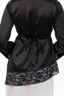 Black Asymmetrical Lace Top