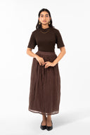 Mocha Crinkle Skirt