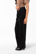 Black Tailored Wide-Leg Trousers