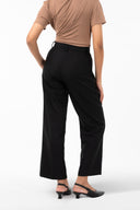 Black Tailored Wide-Leg Trousers