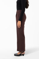 Brown Tailored Wide-Leg Trousers