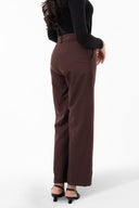 Brown Tailored Wide-Leg Trousers