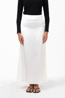 White Satin Maxi Skirt