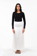 White Satin Maxi Skirt