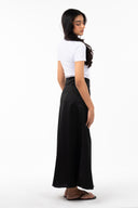 Black Satin Maxi Skirt