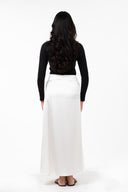 White Satin Maxi Skirt