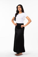 Black Satin Maxi Skirt