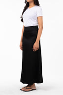 Black Satin Maxi Skirt